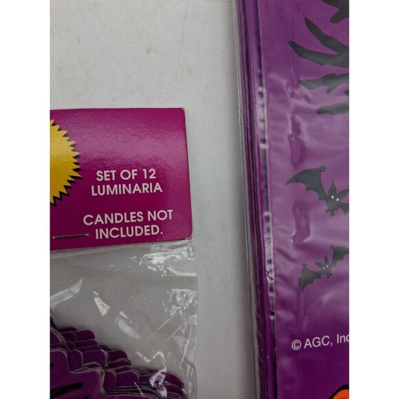 NOS Lot of 2 Halloween Luminaria Bags Pumpkins Spooky Tree Cut Out Face 24 Total - Picture 3 of 7